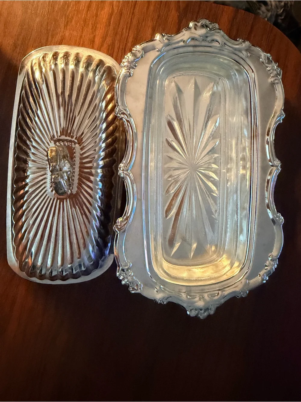 Vintage silver plated butter dish.
